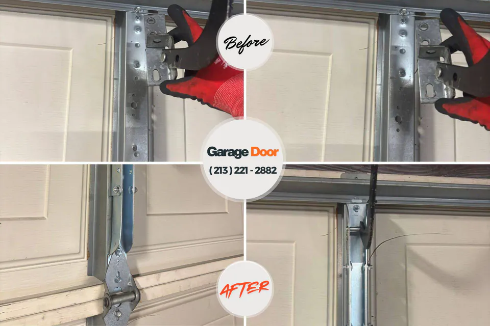 Before and after: garage door repair Oak Hills, OR